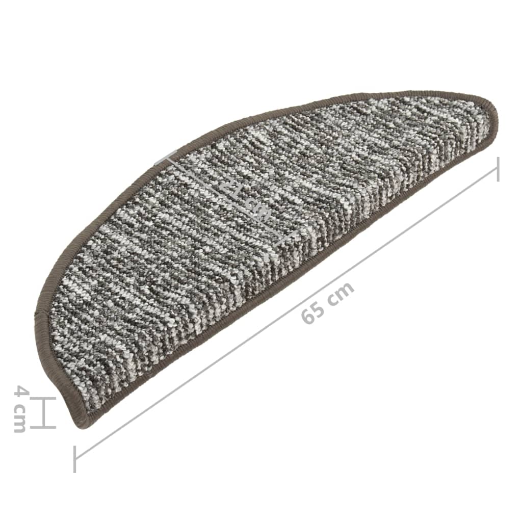 Tappetini per Scale 15 pz Antracite 65x21x4 cm - homemem39