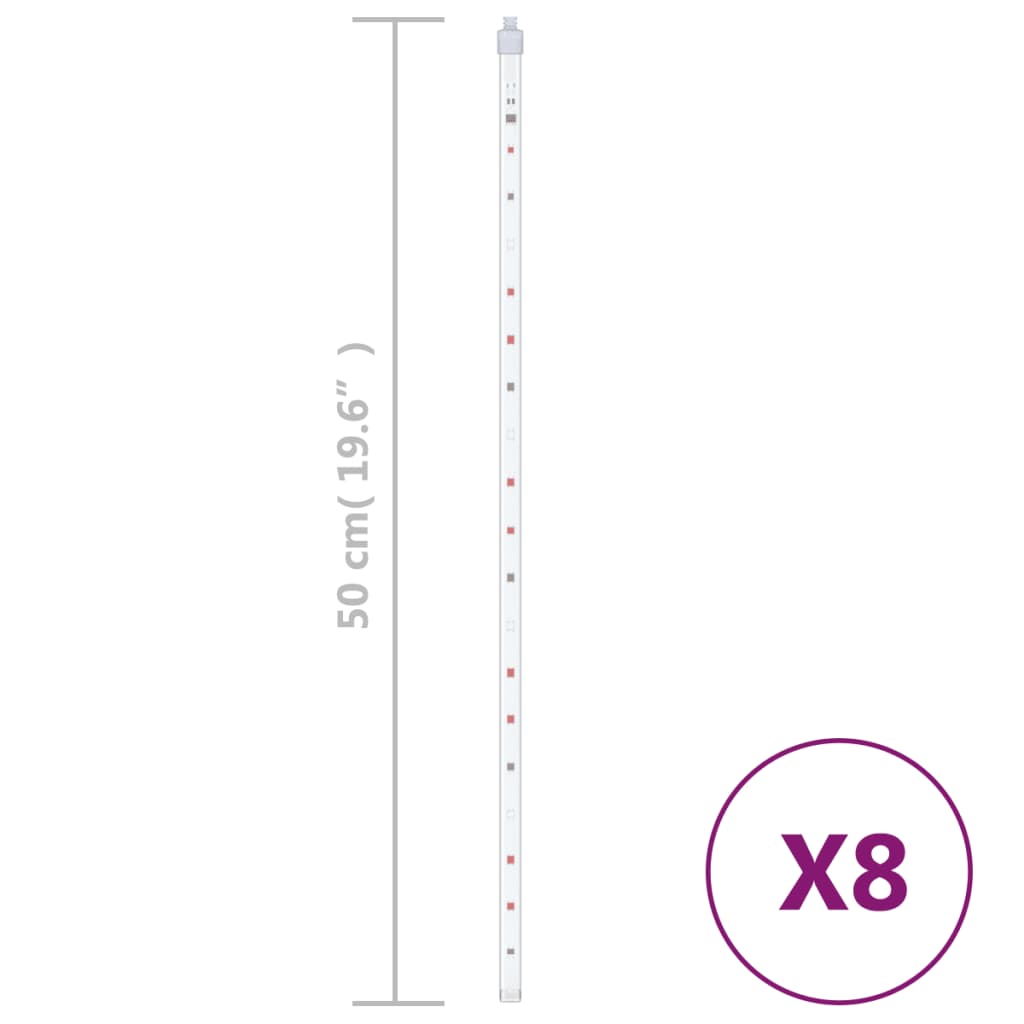 Luci Meteoriche 8 pz 50 cm Colorate 288 LED Interni Esterni - homemem39