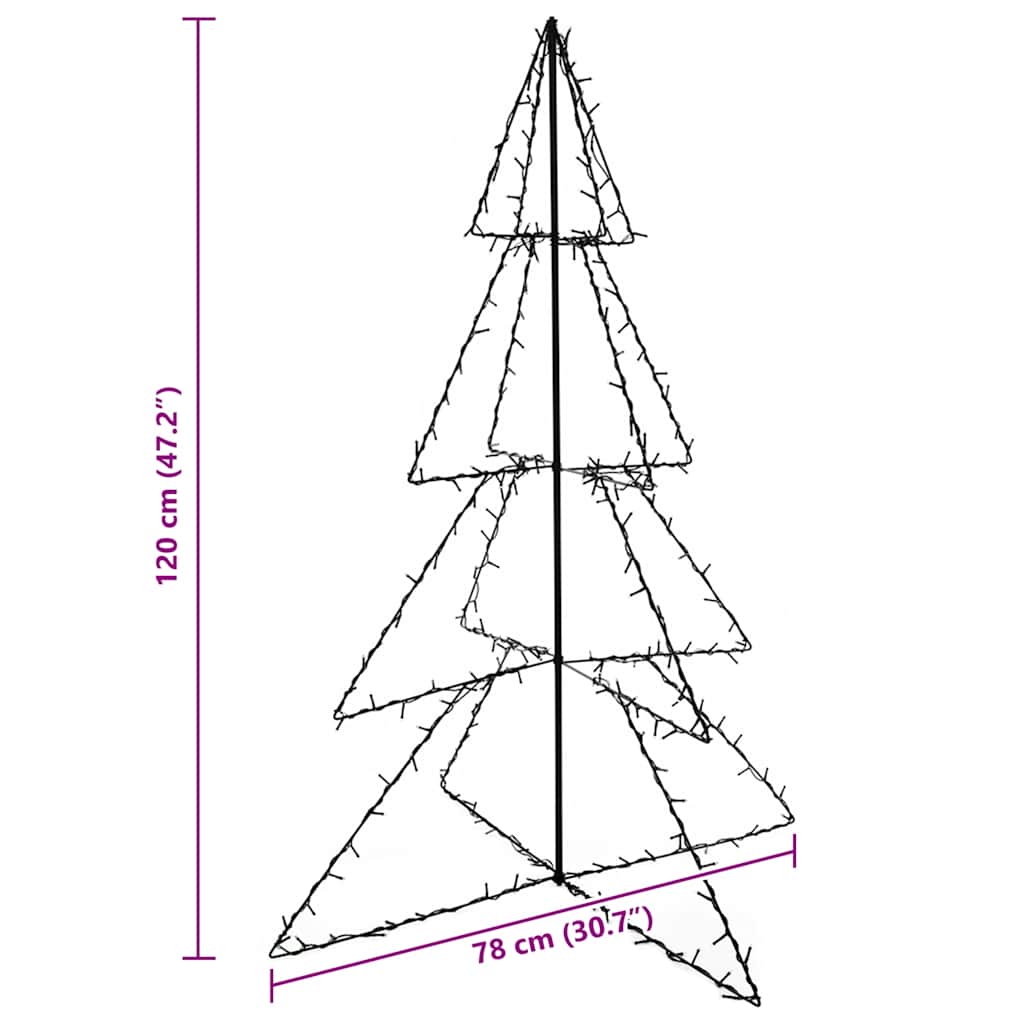 Albero di Natale a Cono 160 LED per Interni Esterni 78x120 cm | homemem39