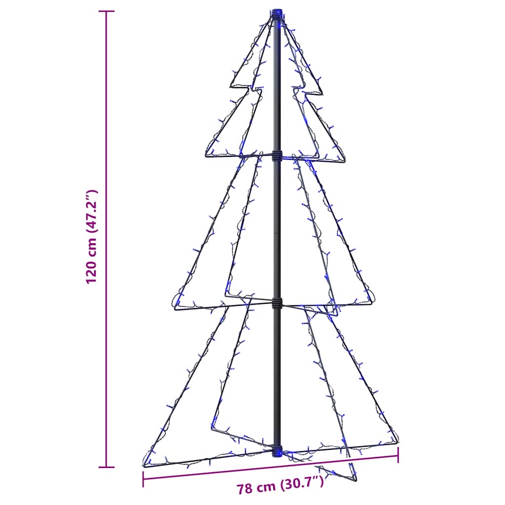 Albero di Natale a Cono 160 LED per Interni Esterni 78x120 cm