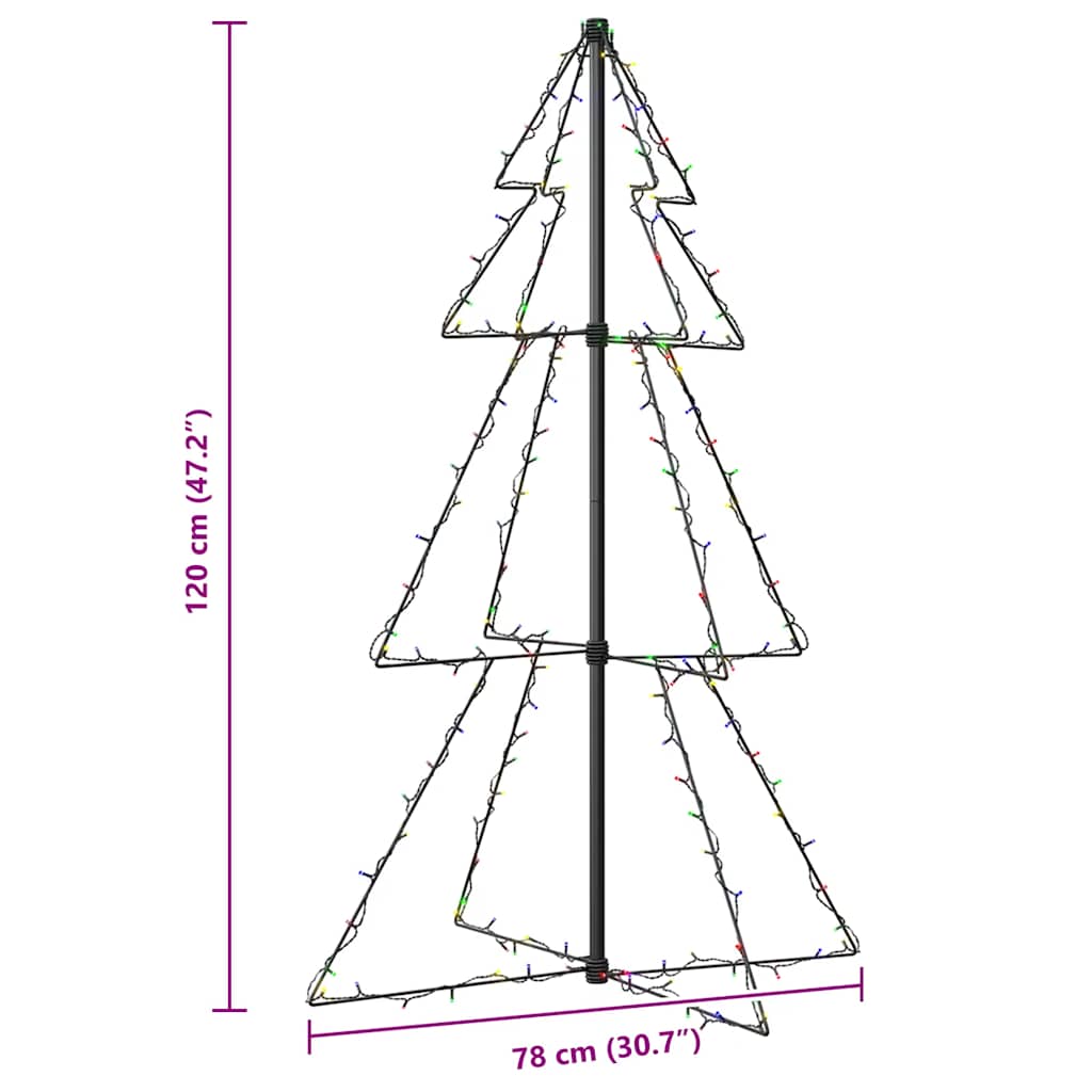 Albero di Natale a Cono 160 LED per Interni Esterni 78x120 cm - homemem39