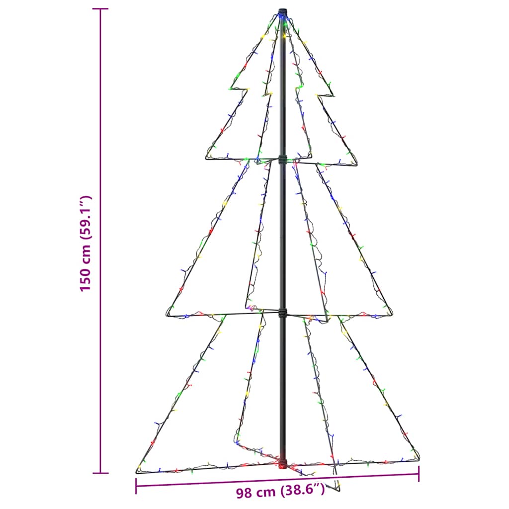 Albero di Natale a Cono 200 LED per Interni Esterni 98x150 cm - homemem39