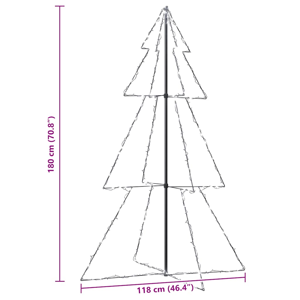 Albero di Natale a Cono 240 LED per Interni Esterni 118x180 cm - homemem39