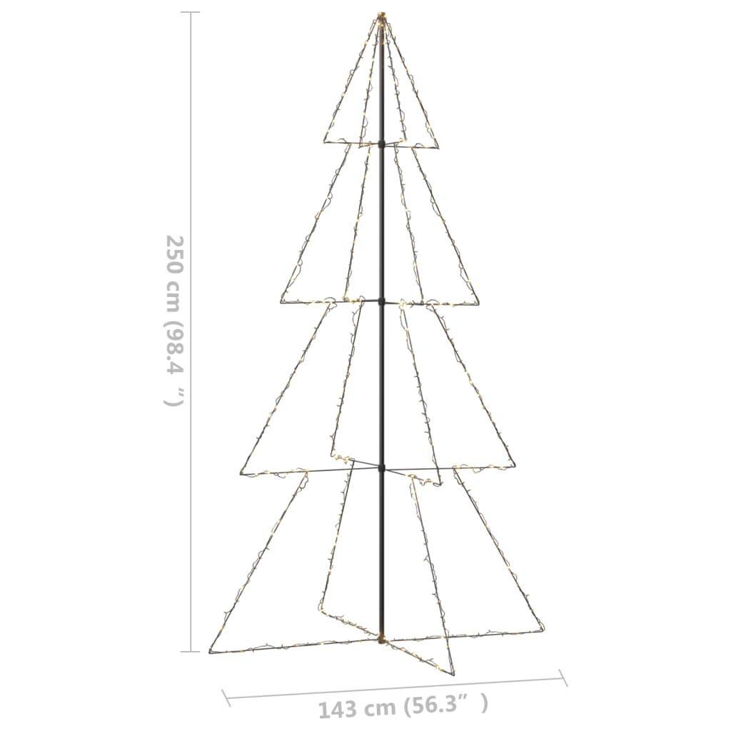 Albero di Natale a Cono 360 LED per Interni Esterni 143x250 cm