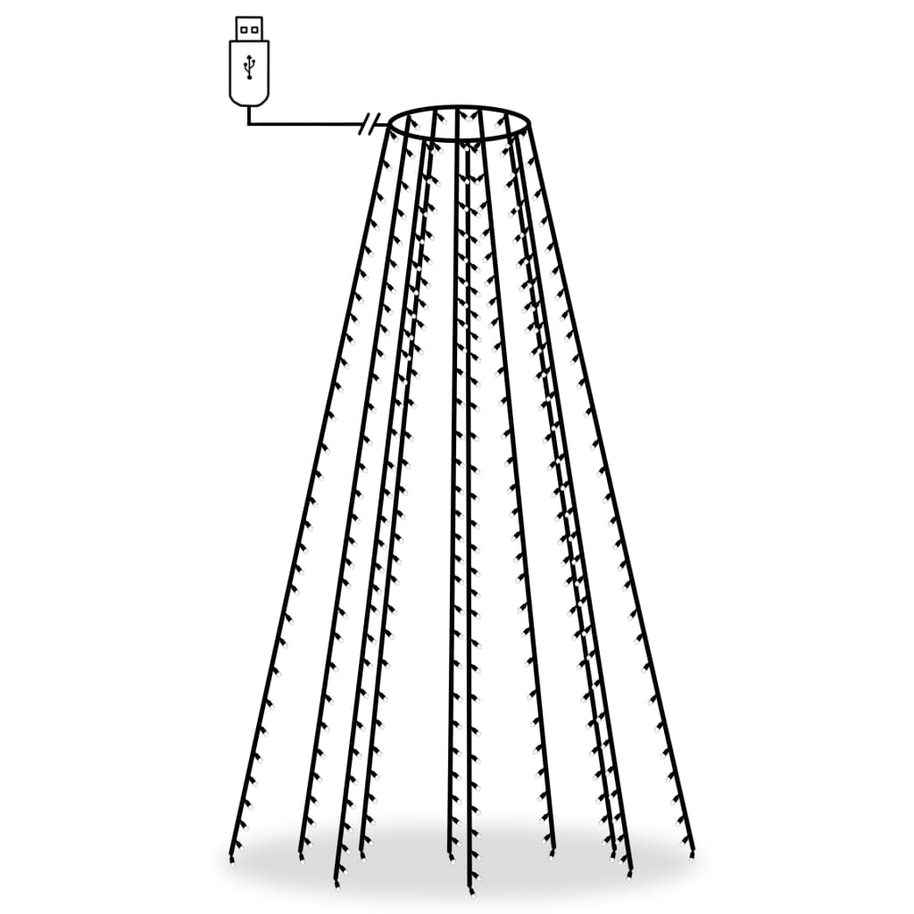 Rete di Luce per Albero di Natale 300 LED Bianco Freddo 300 cm - homemem39