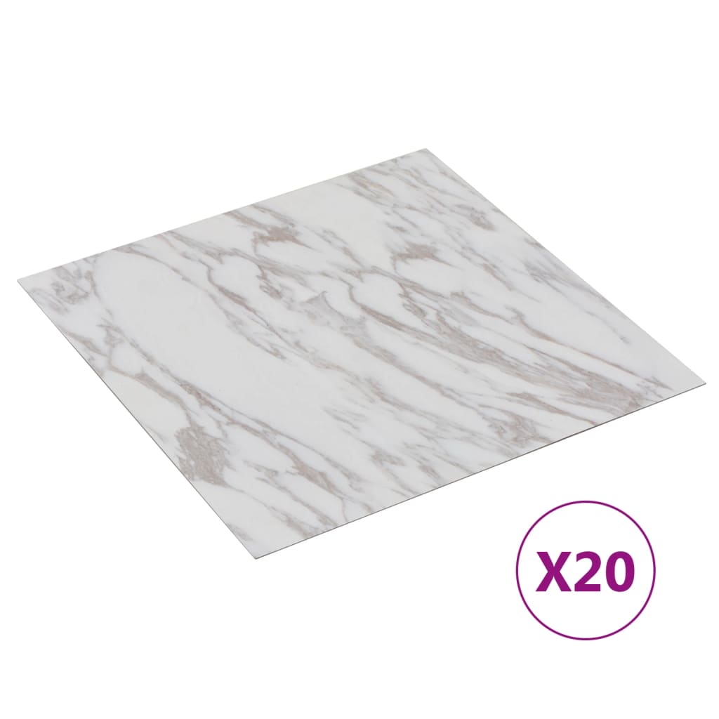 Listoni Pavimenti Adesivi 20 pz in PVC 1,86 m² Marmo Bianco - homemem39
