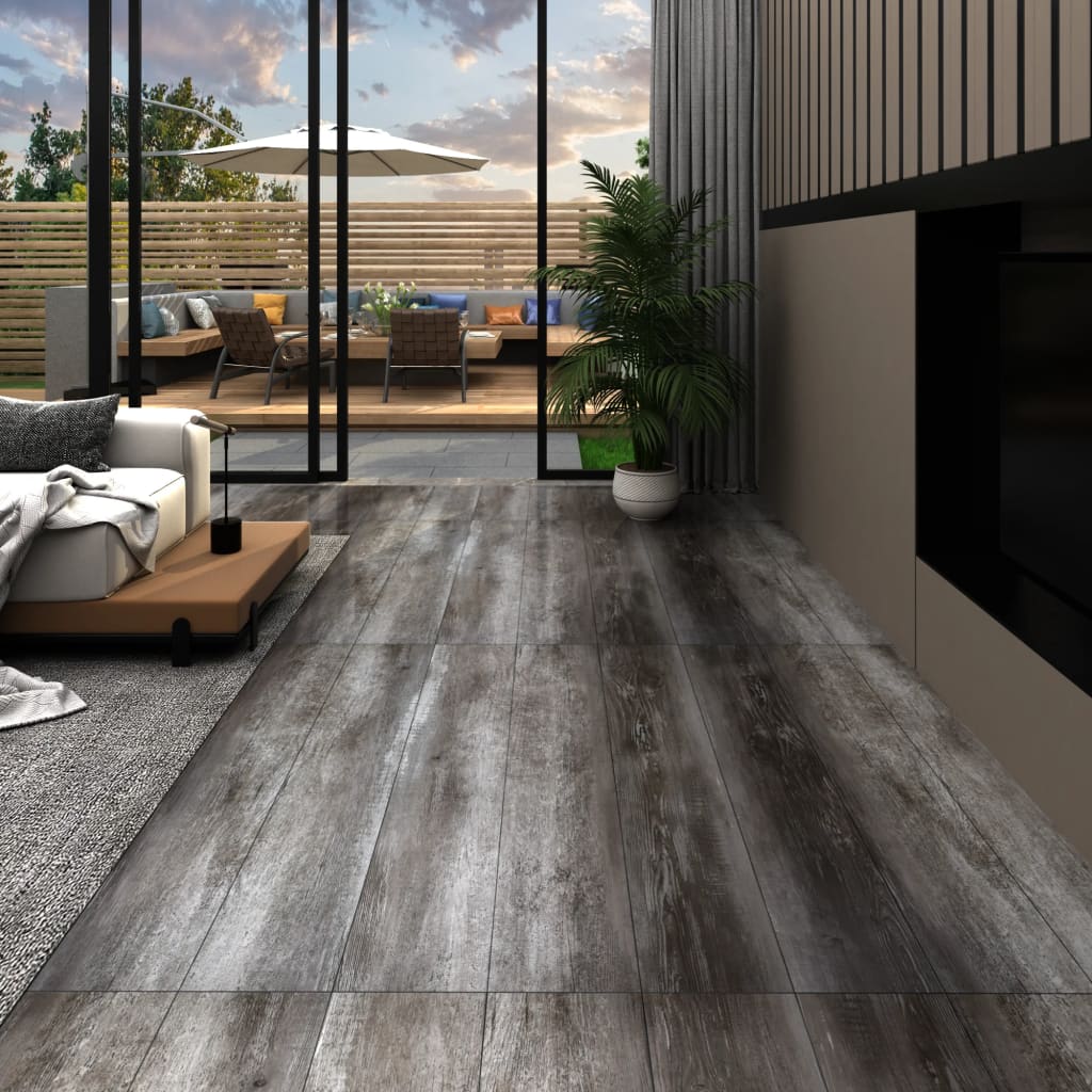 Listoni Autoadesivi in PVC 5,21 m² 2 mm Legno a Strisce - homemem39