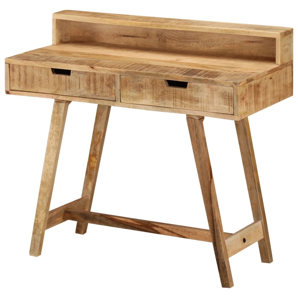 Scrivania 100x45x90 cm in Legno Massello di Mango Grezzo | homemem39