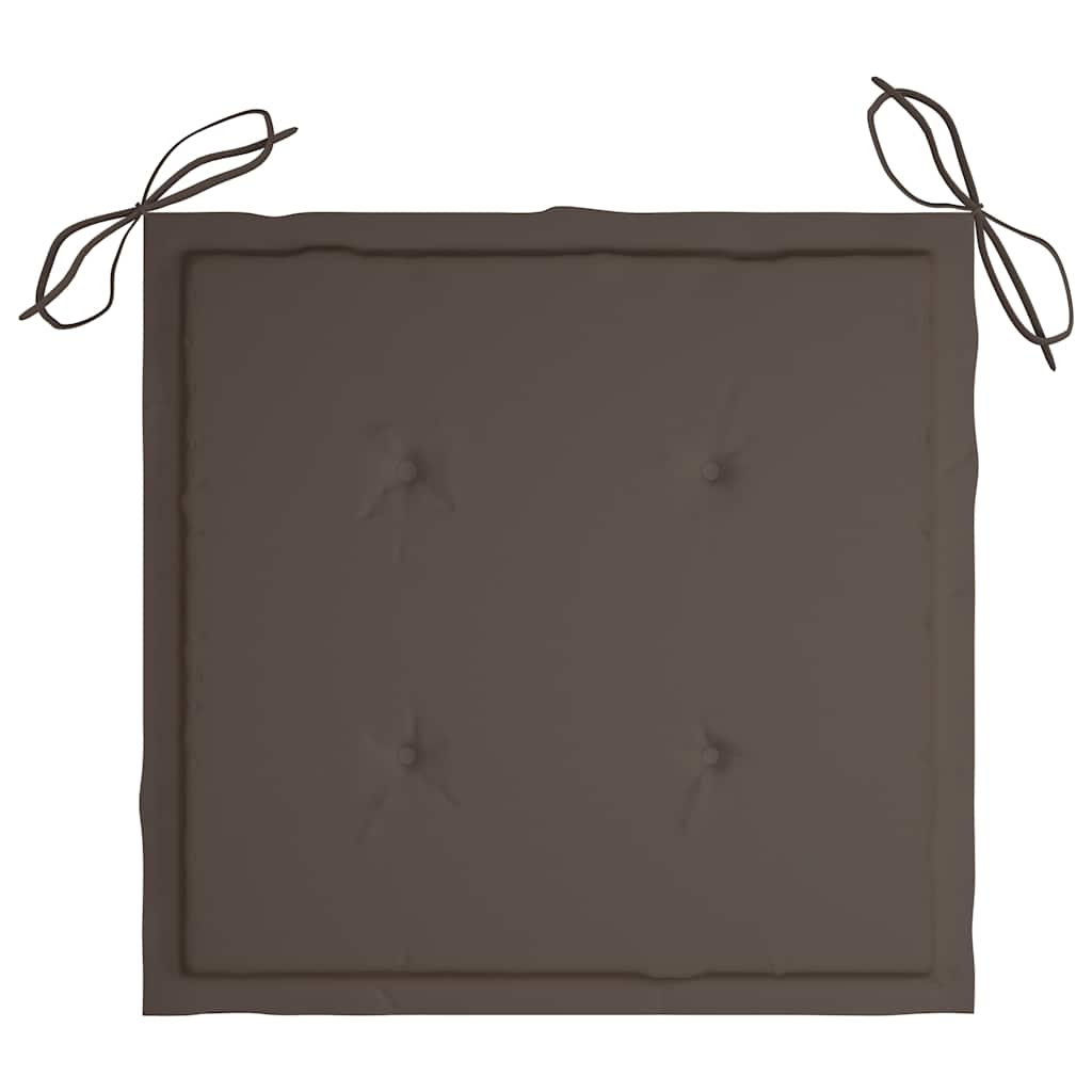 Sedie da Giardino Pieghevoli con Cuscini 4 pz Massello di Teak