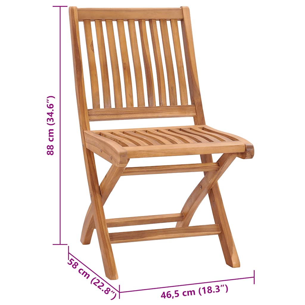 Sedie da Giardino Pieghevoli con Cuscini 6 pz Massello di Teak