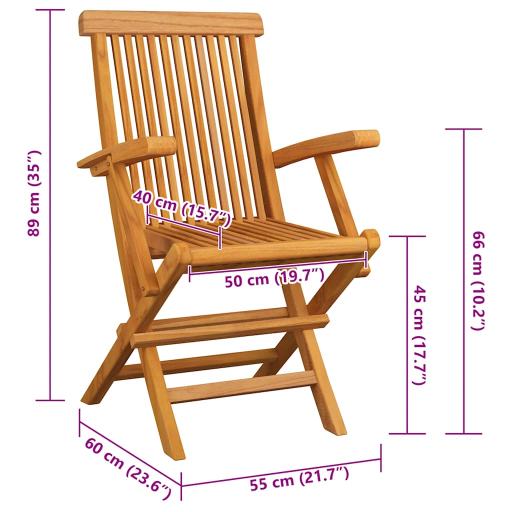 Sedie da Giardino con Cuscini Neri 8 pz Legno Massello di Teak