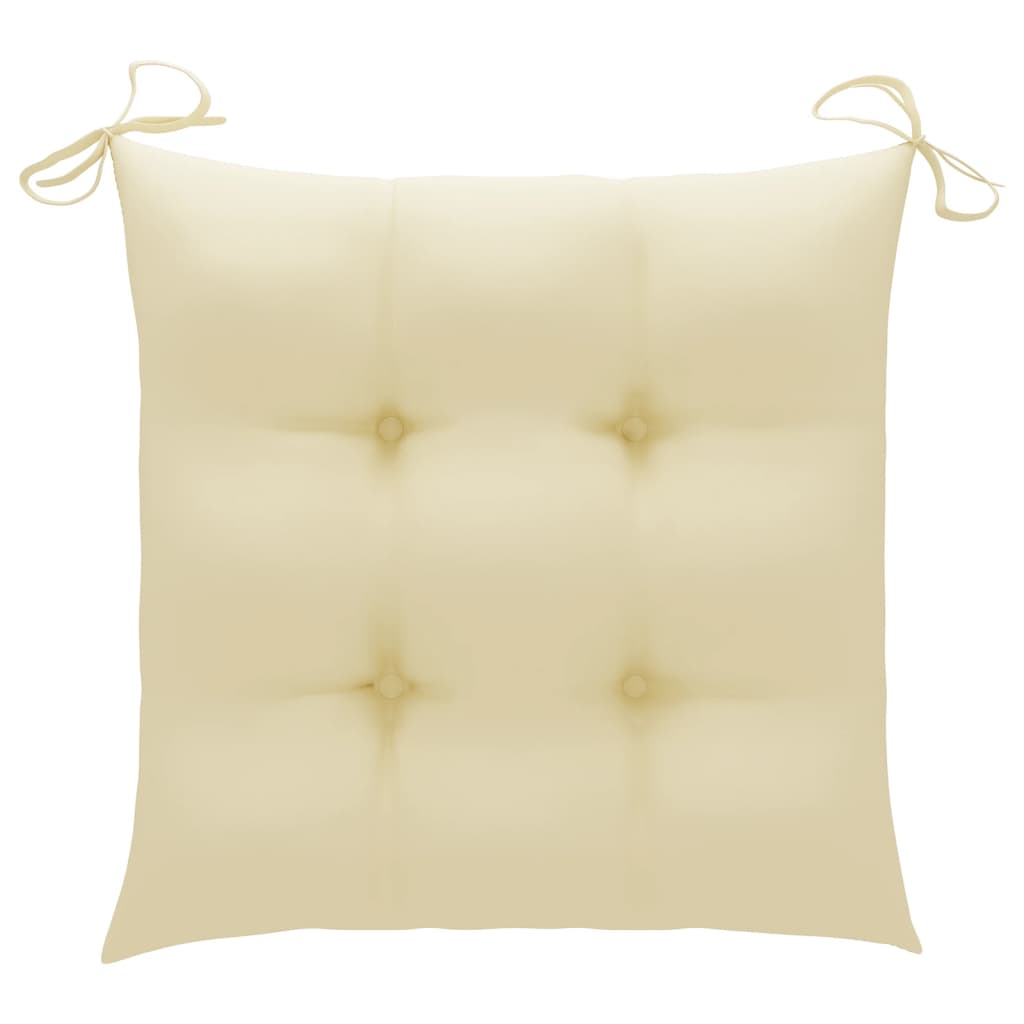 Sedie Giardino con Cuscini Bianco Crema 8pz Legno Massello Teak - homemem39
