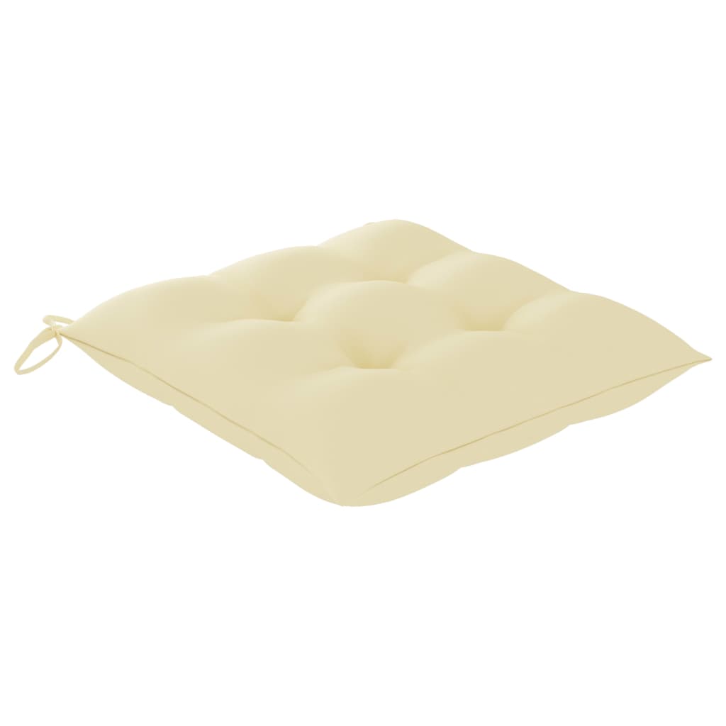 Sedie Giardino con Cuscini Bianco Crema 8pz Legno Massello Teak - homemem39