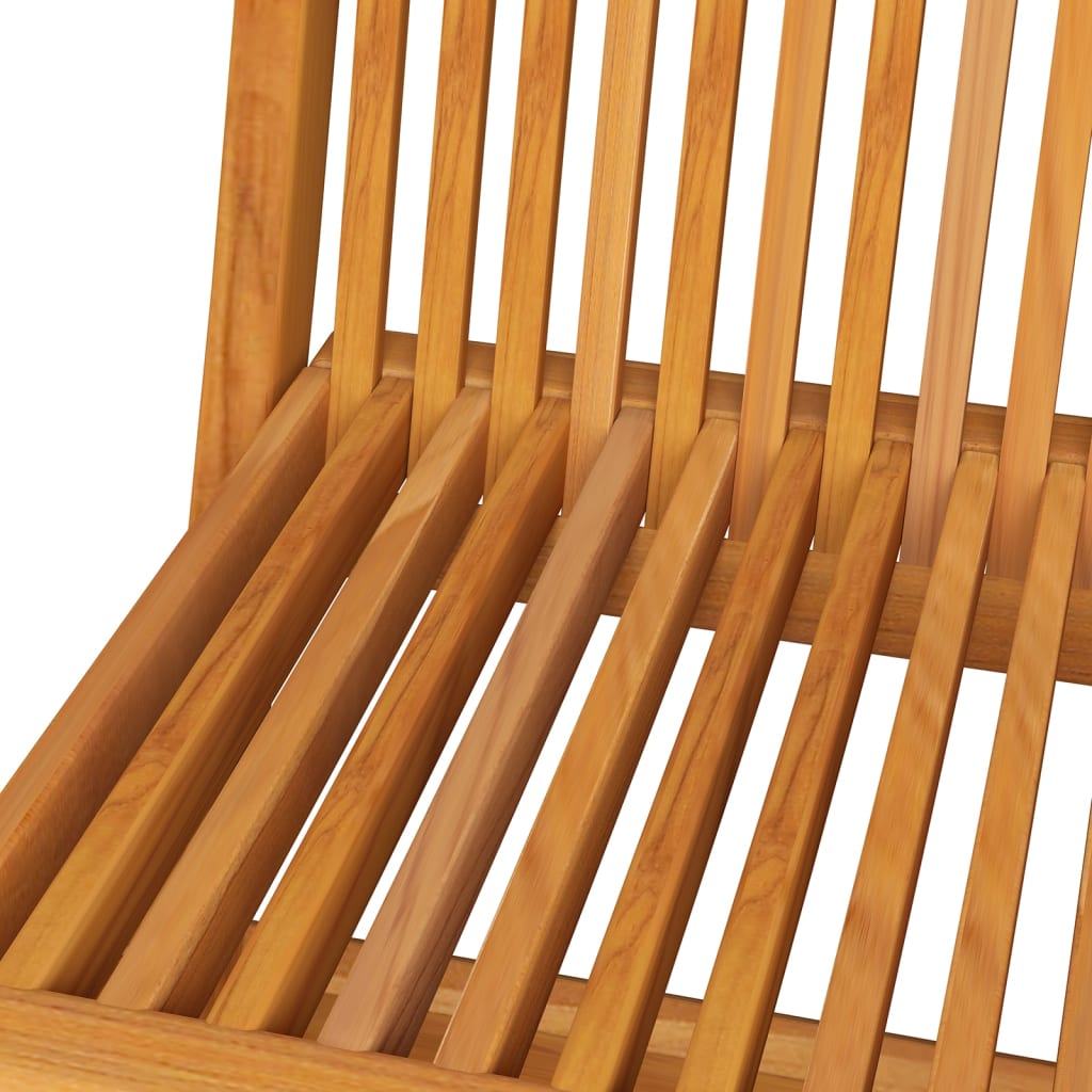Sedie da Giardino e Cuscini Grigi a Quadri 8 pz Massello Teak