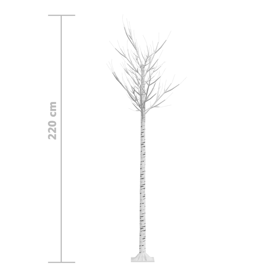 Albero Natale 200 LED 2,2 m Salice Bianco Caldo Interno Esterno - homemem39