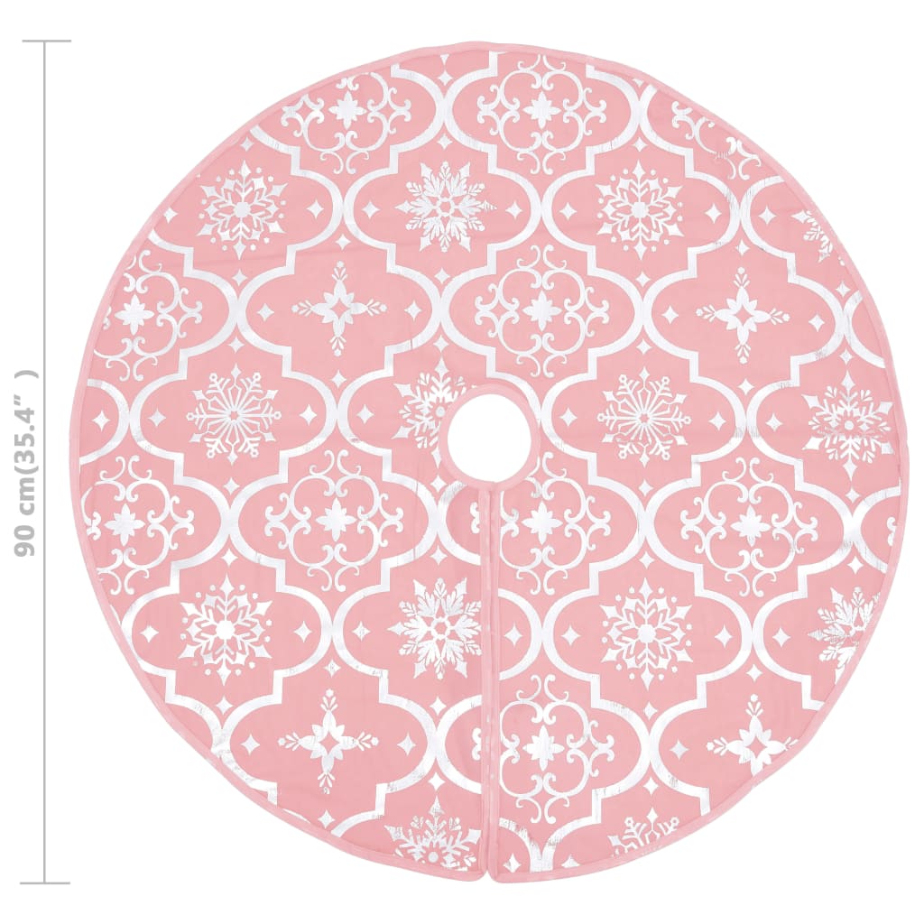 Gonna Albero Natale Raffinata con Calza Rosa Tessuto 90 cm | homemem39