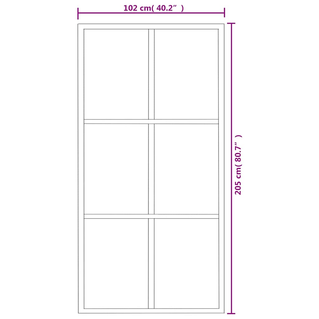 Porta Scorrevole in Vetro ESG e Alluminio 102x205 cm Nera - homemem39
