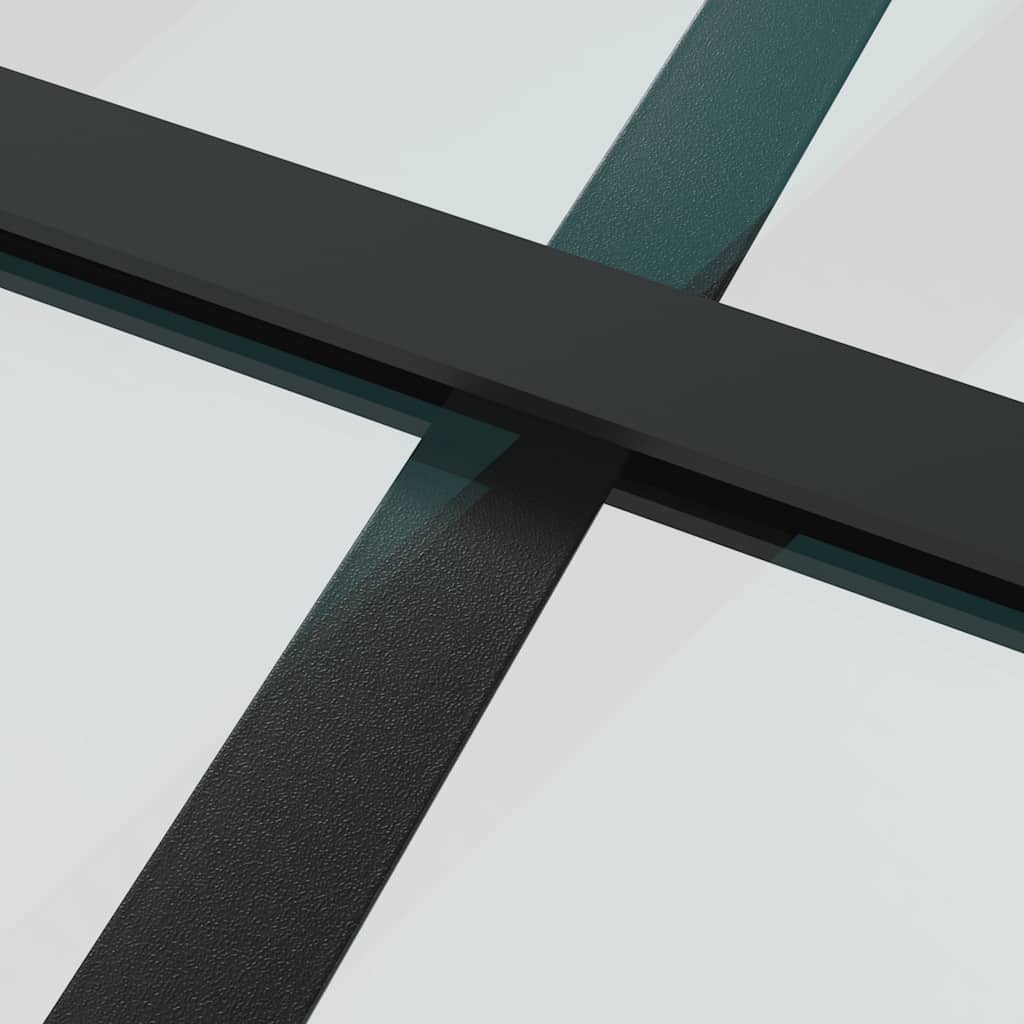 Porta Scorrevole in Vetro ESG e Alluminio 76x205 cm Nera - homemem39