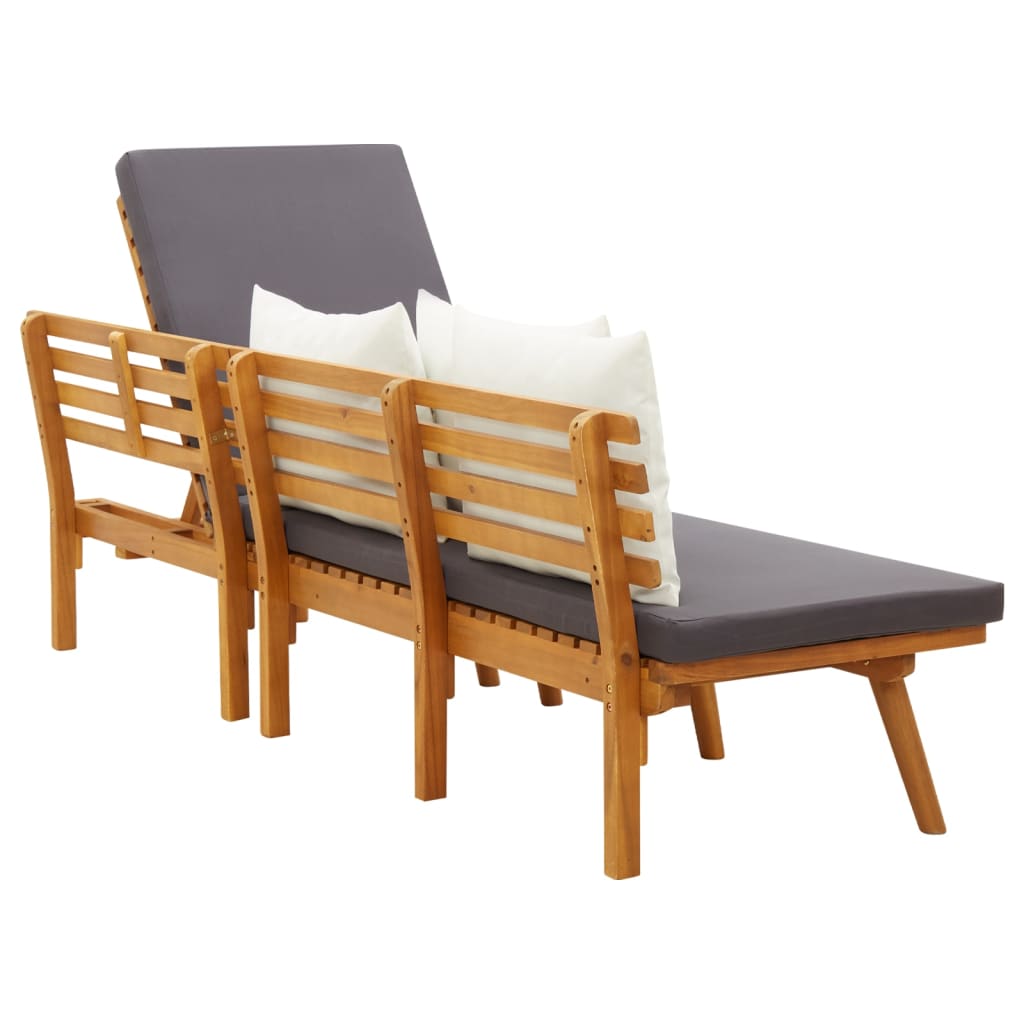 Garden Sofa Bed 200x65 cm in Solid Acacia Wood