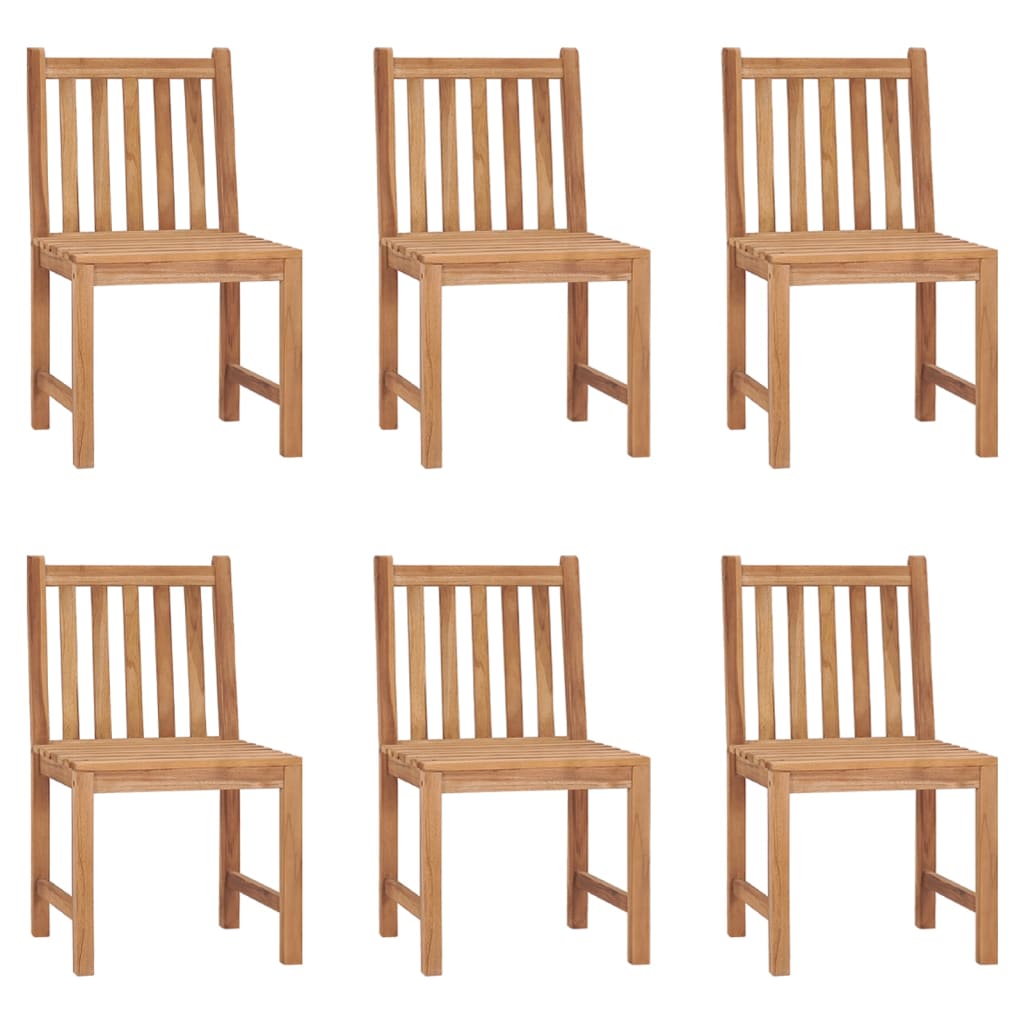 Sedie da Giardino 6 pz con Cuscini in Legno Massello di Teak