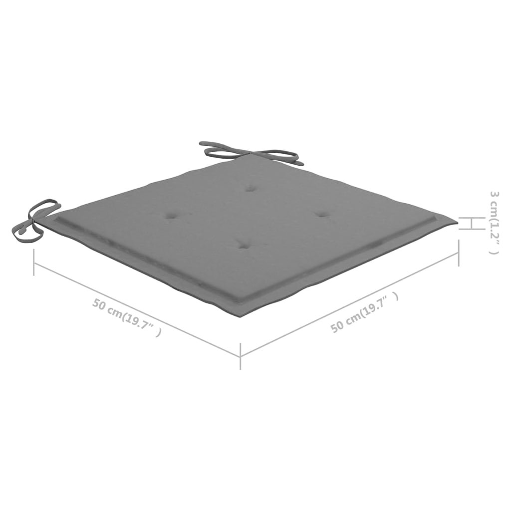 Sedie da Giardino Impilabili con Cuscini 6 pz Massello di Teak - homemem39