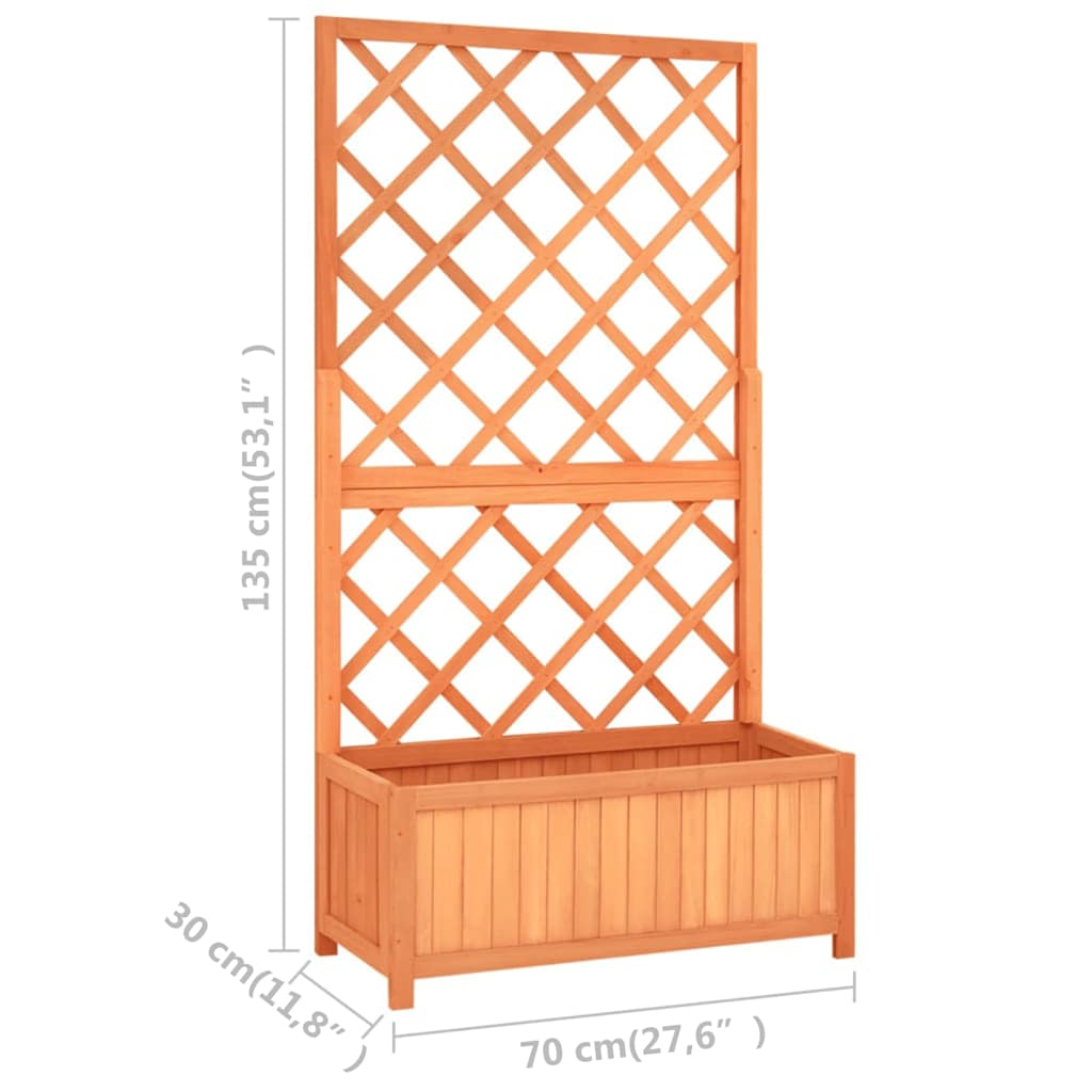 Fioriera con Traliccio Marrone 70x30x135cm in Massello di Abete | homemem39
