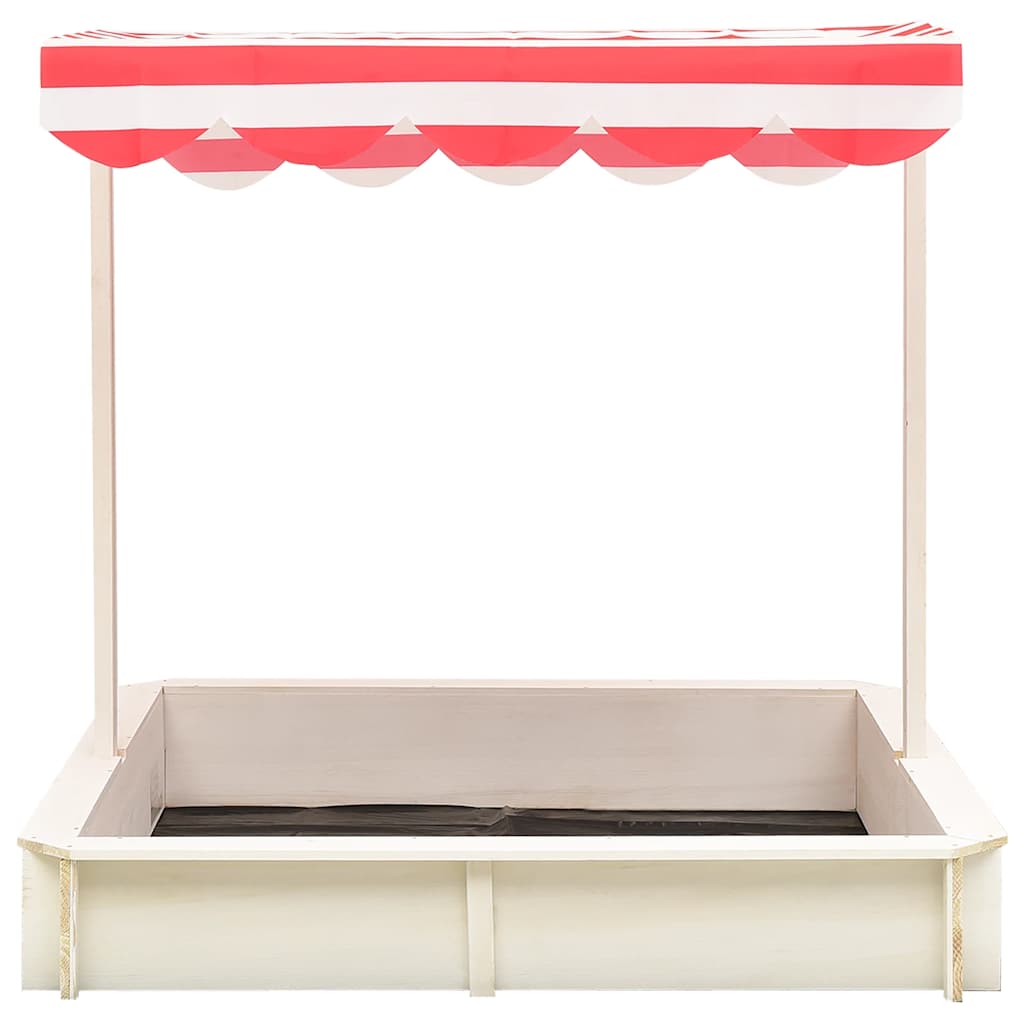Sabbiera con Tetto Regolabile Legno Abete Bianco e Rosso UV50 - homemem39