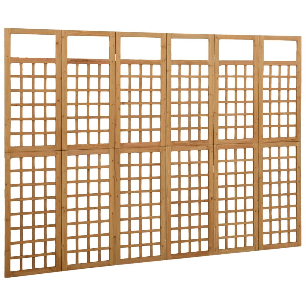 Divisorio a 6 Pannelli in Legno Massello di Abete 242,5x180 cm - homemem39
