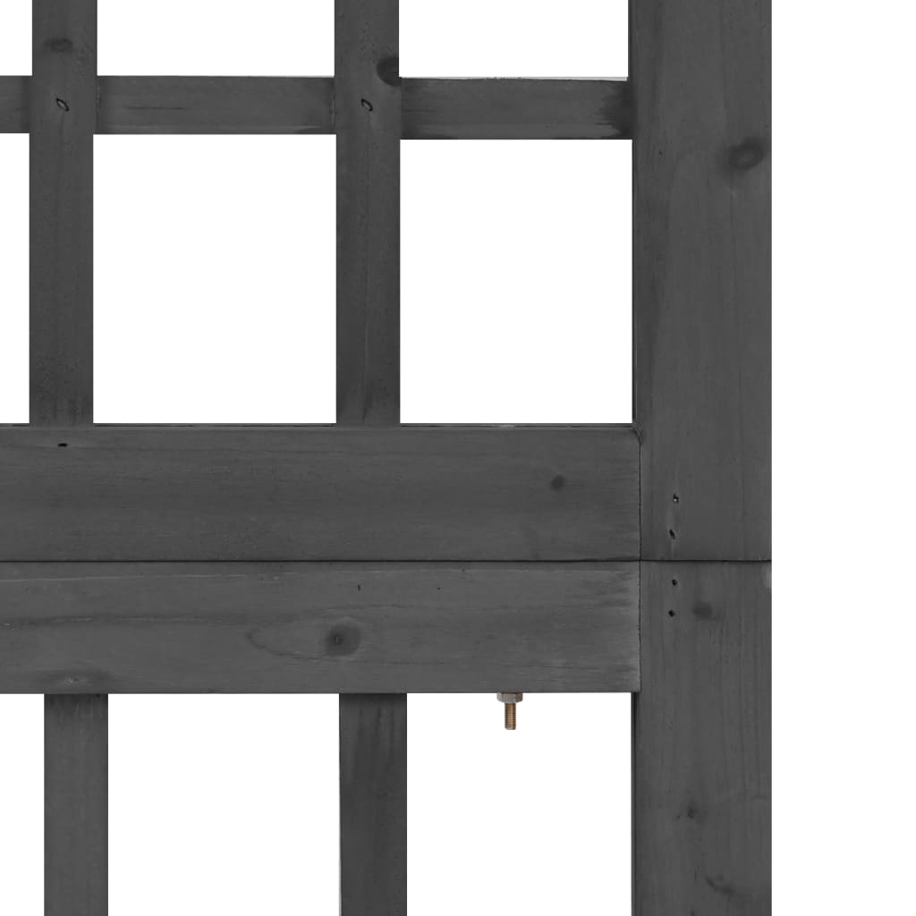 Divisorio a 4 Pannelli Legno Massello di Abete Nero 161x180 cm - homemem39