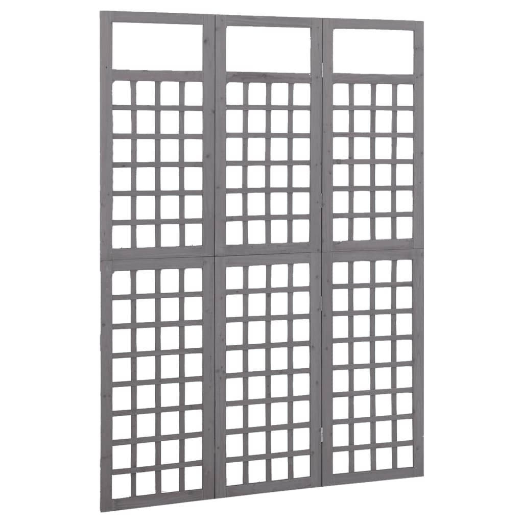 Divisorio a 3 Pannelli in Legno di Abete Grigio 121x180 cm - homemem39