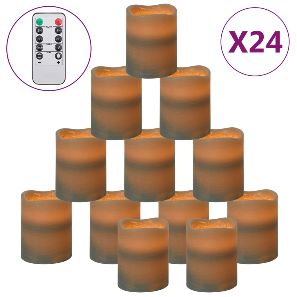 Candele Senza Fiamma a LED 24 pz Bianco Caldo con Telecomando - homemem39
