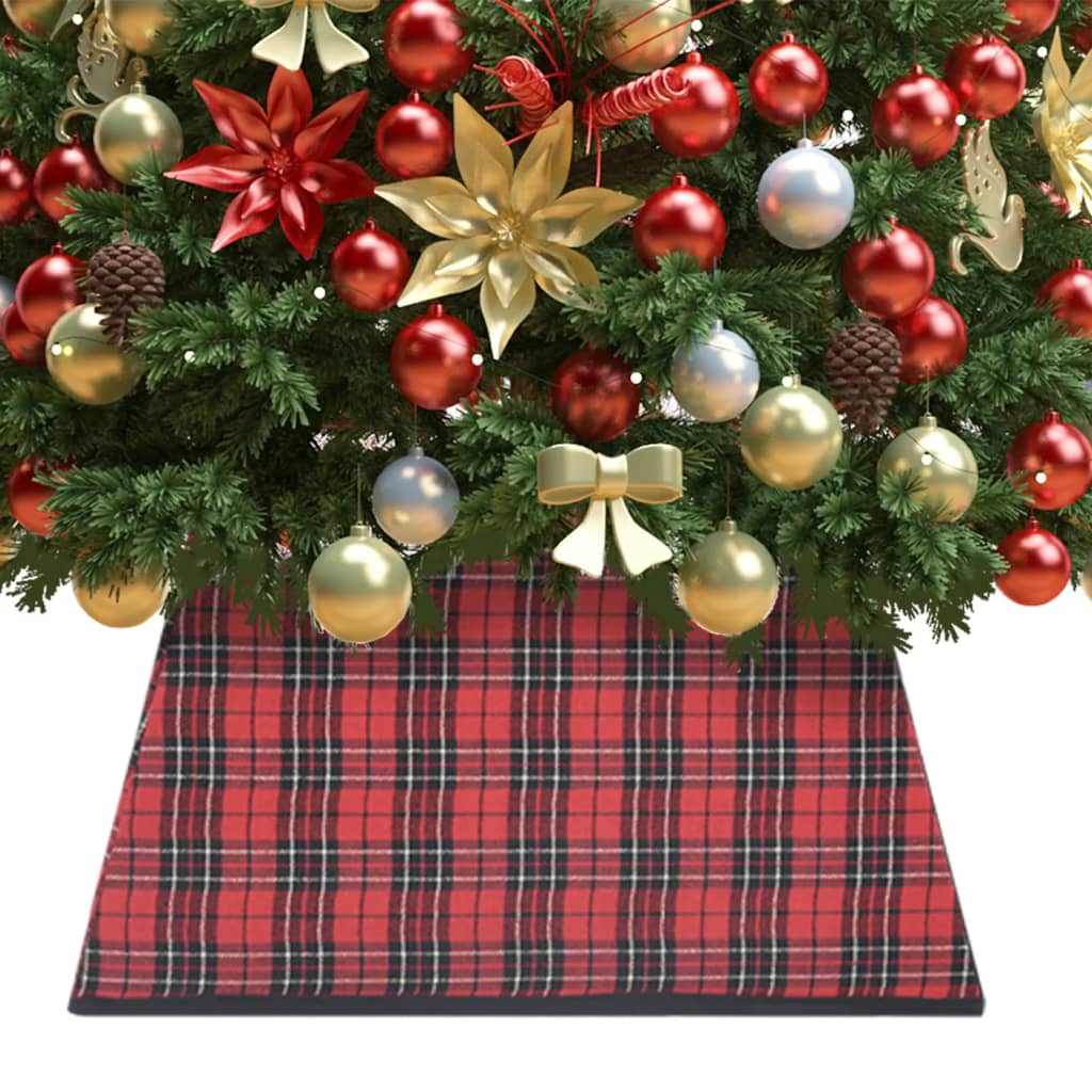 Gonna per Albero di Natale Rossa e Nera 48x48x25 cm - homemem39