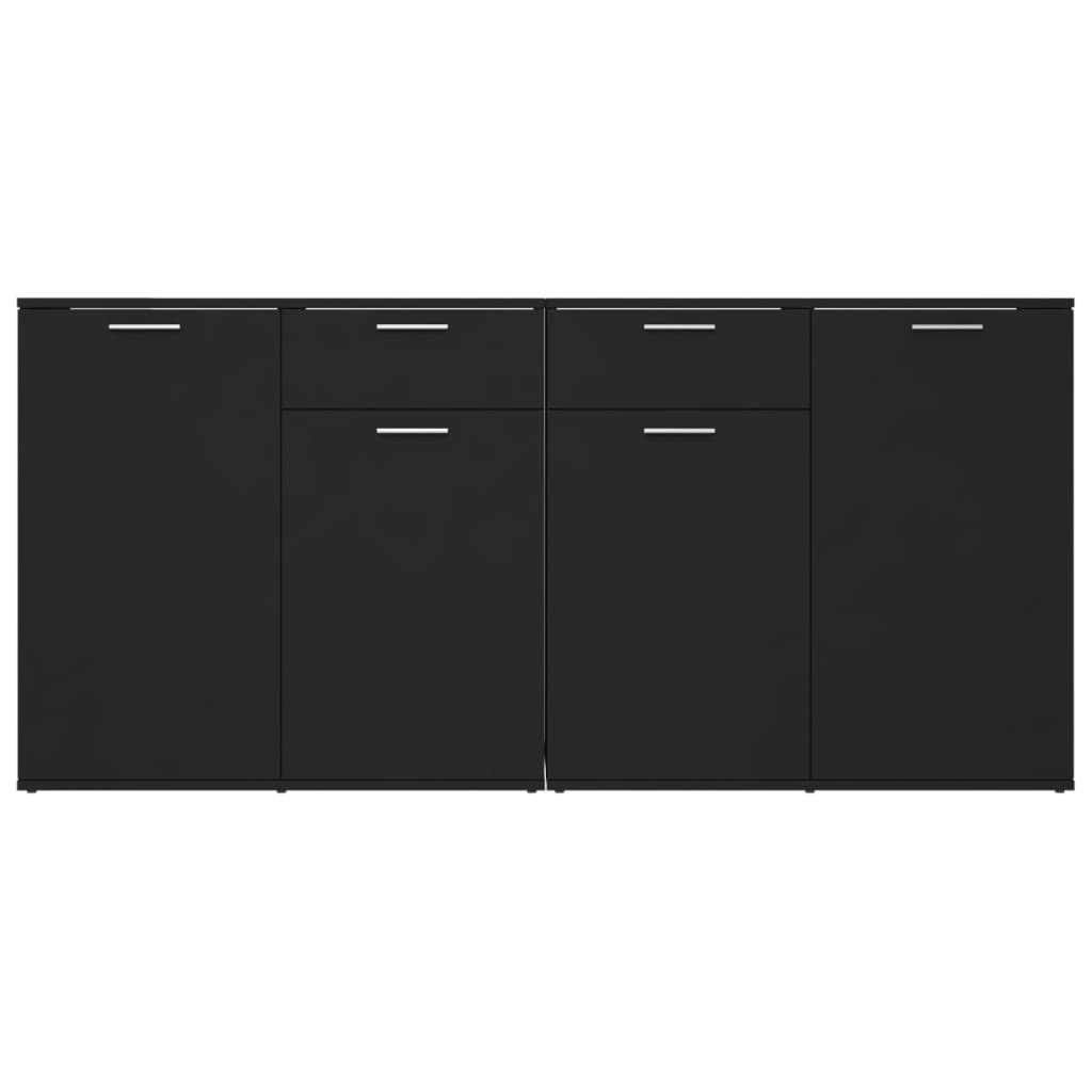 Credenza Nera 160x36x75 cm in Legno Multistrato - homemem39