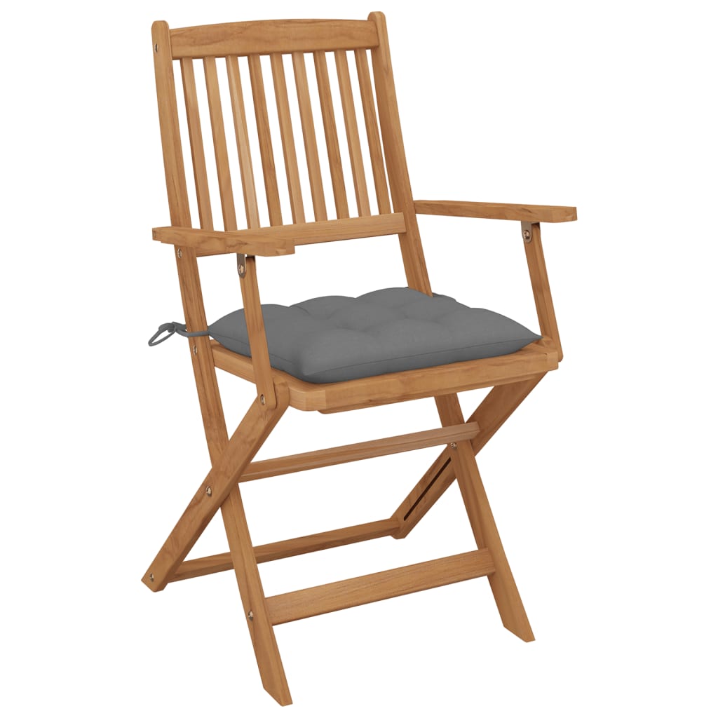 Sedie da Giardino Pieghevoli 8 pz con Cuscini Massello Acacia - homemem39