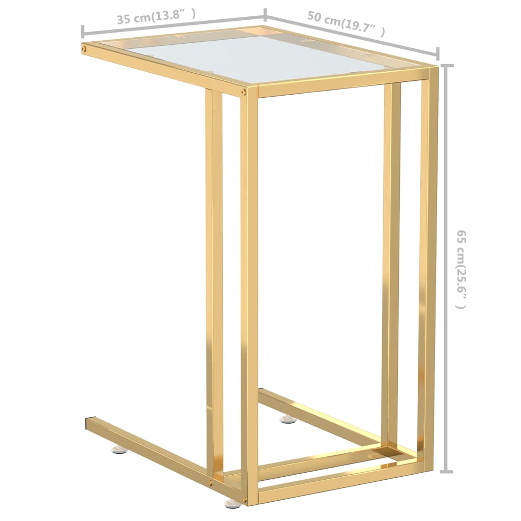 Tavolino per Computer Trasparente 50x35x65 cm Vetro Temperato | homemem39