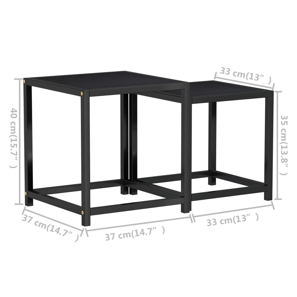 Tavolini 2 pz in MDF Neri | homemem39