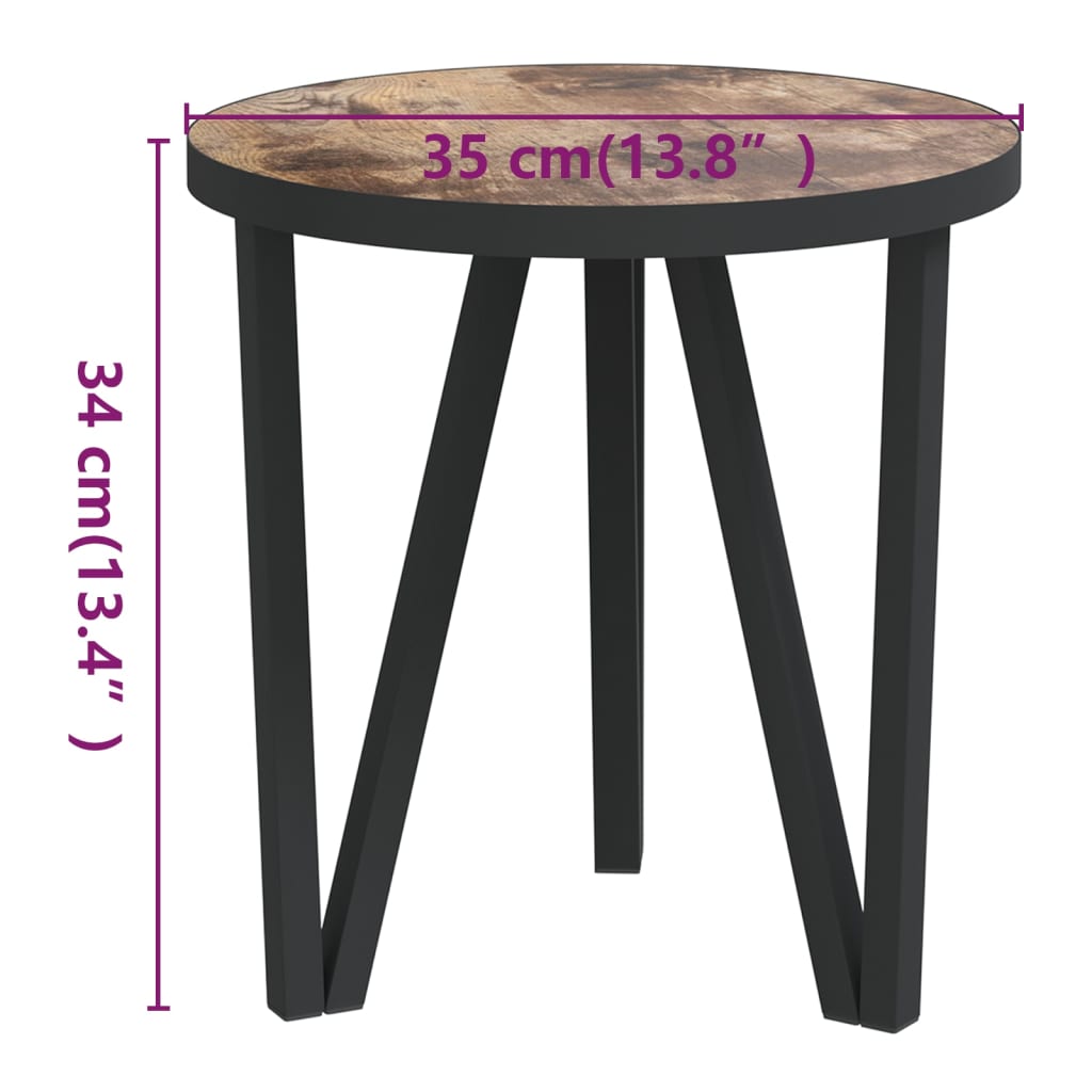 Tavolino Nero e Giallo Ø35 cm in MDF | homemem39