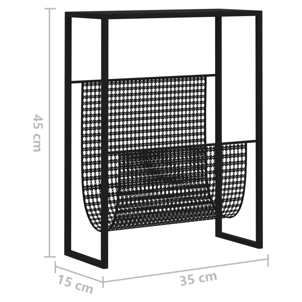 Portariviste Nero 35x15x45 cm in Acciaio | homemem39
