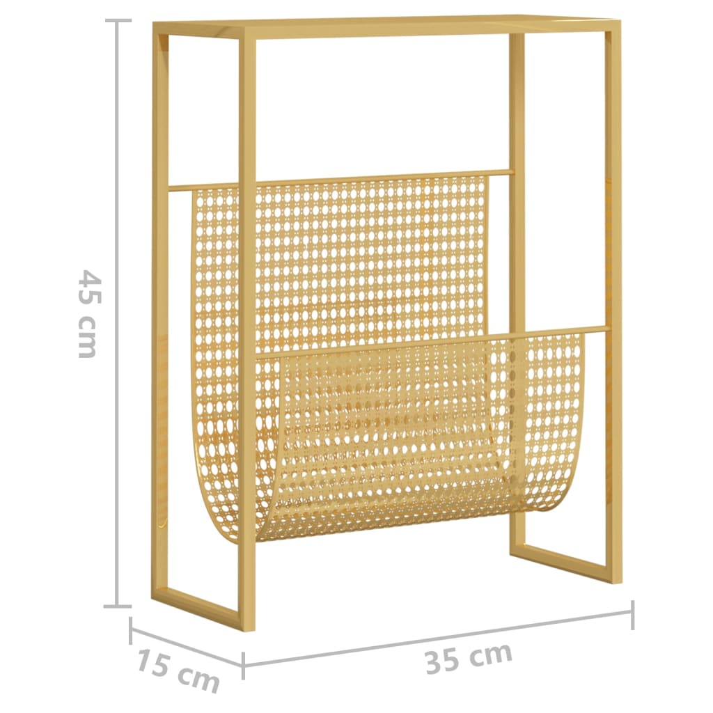 Portariviste Oro 35x15x45 cm in Acciaio | homemem39