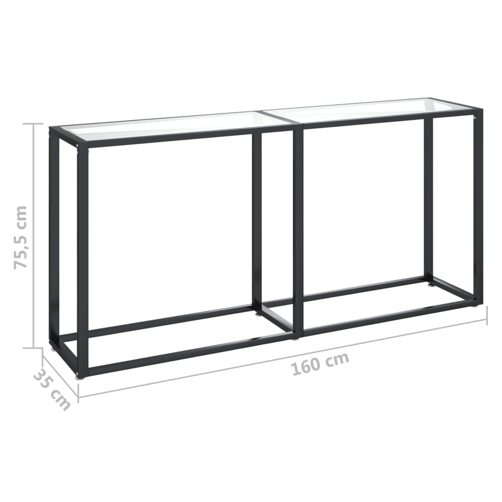 Tavolo Consolle Trasparente 160x35x75,5 cm in Vetro Temperato - homemem39