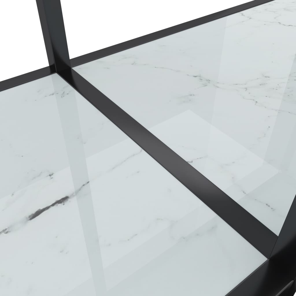 Tavolo Consolle Bianco 160x35x75,5 cm in Vetro Temperato - homemem39