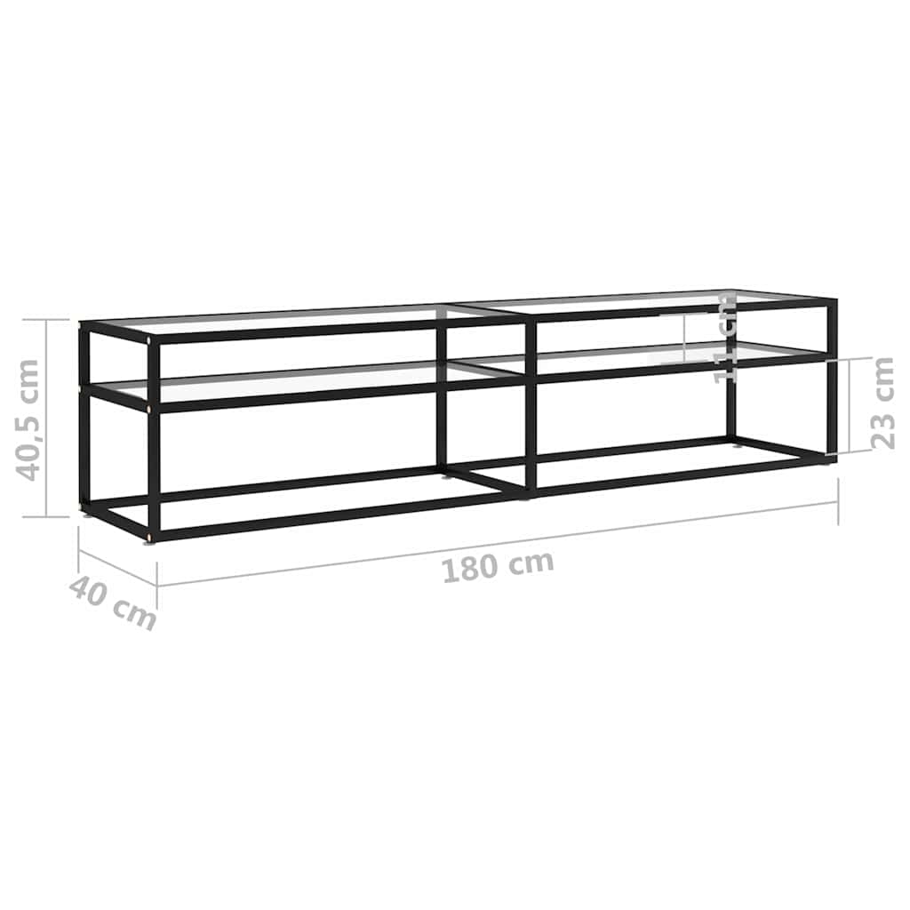 Mobile Porta TV Trasparente 180x40x40,5 cm in Vetro Temperato | homemem39