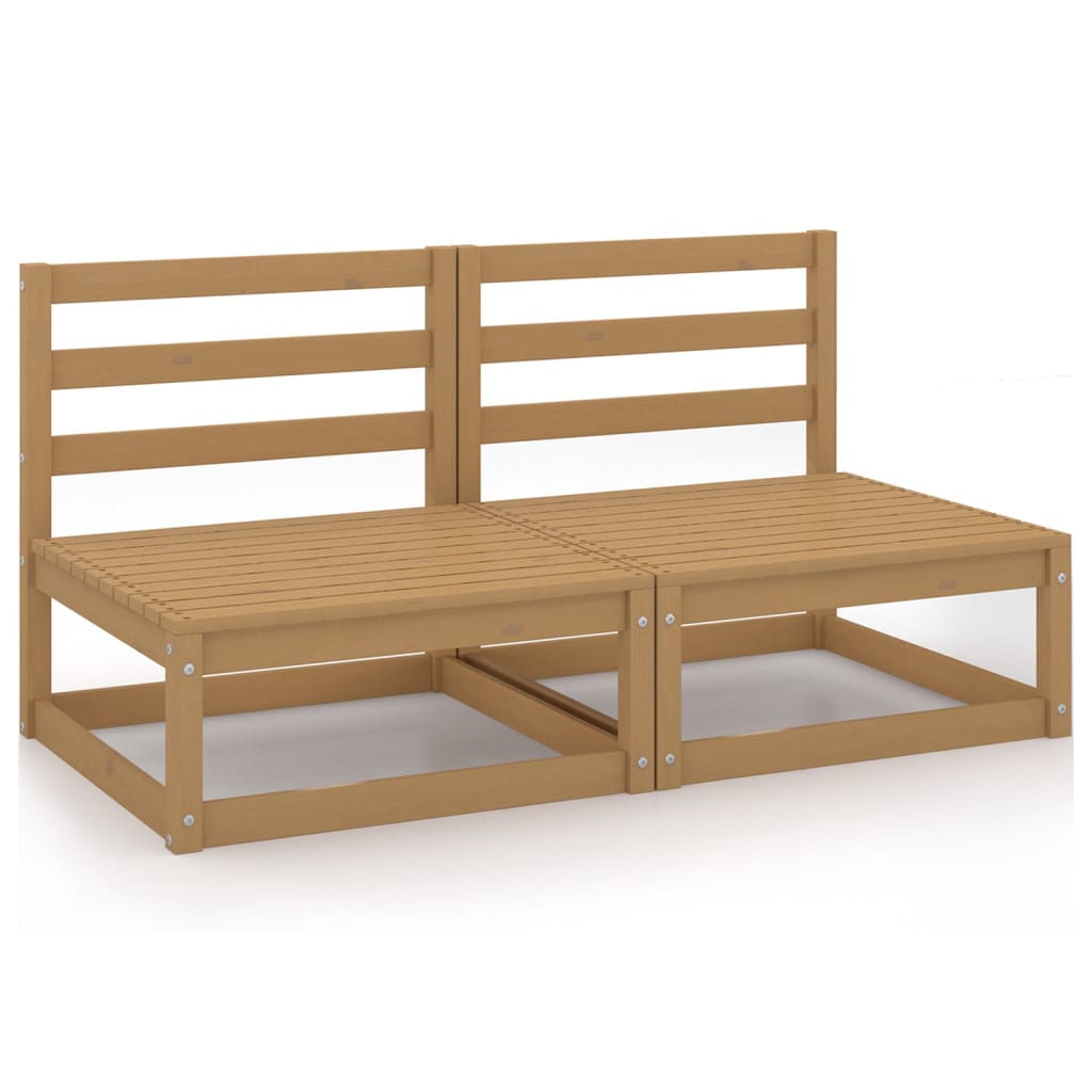 Divano da Giardino 2 Posti Marrone Ambra Legno Massello di Pino - homemem39