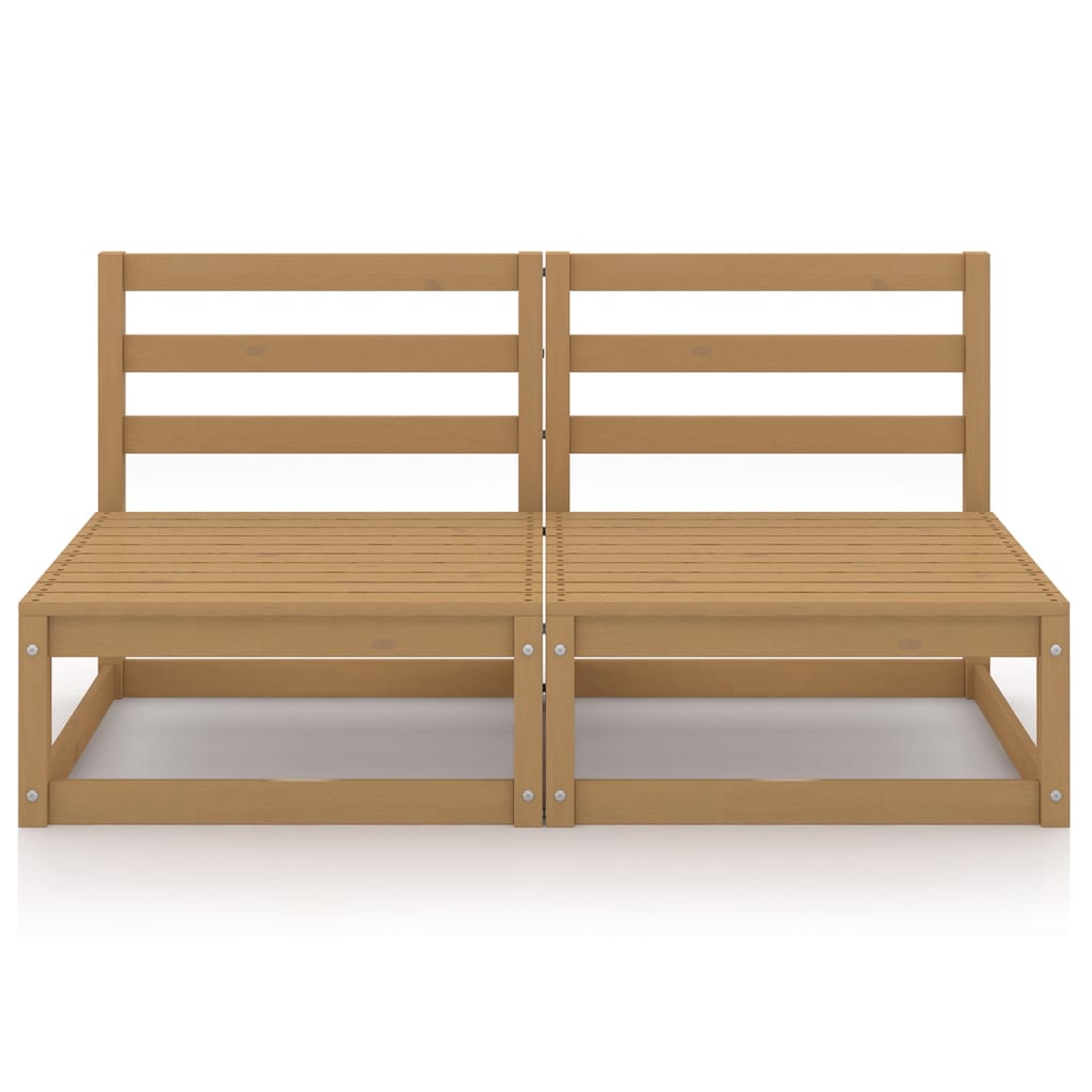 Divano da Giardino 2 Posti Marrone Ambra Legno Massello di Pino - homemem39