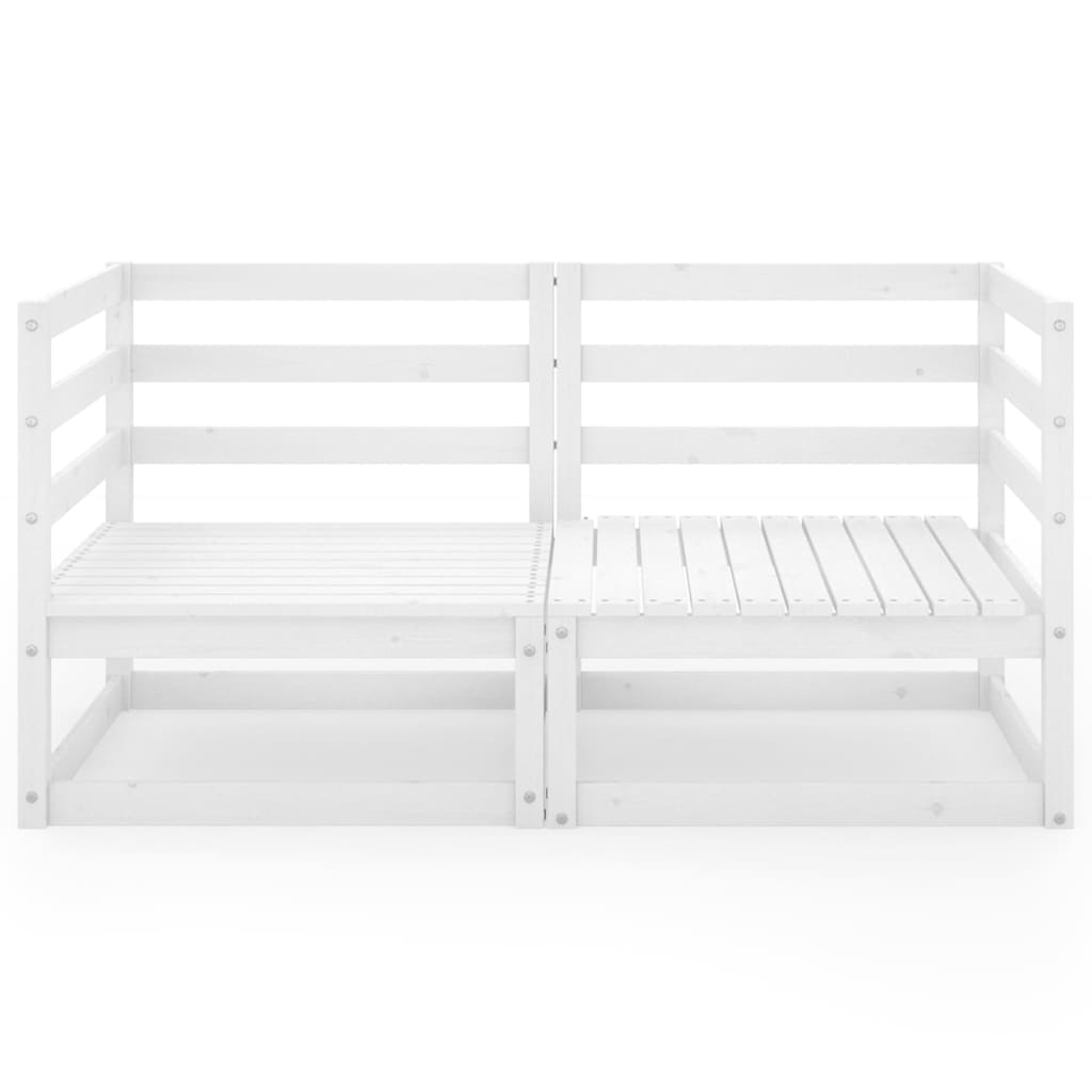 Divano da Giardino a 2 Posti Bianco in Legno Massello di Pino - homemem39