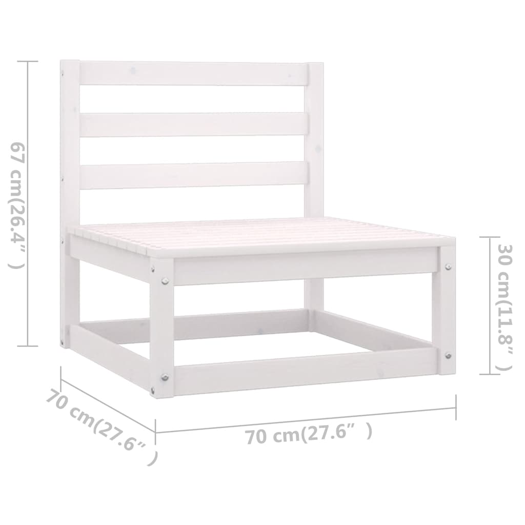 Set Divani da Giardino 4 pz Bianco in Legno Massello di Pino | homemem39
