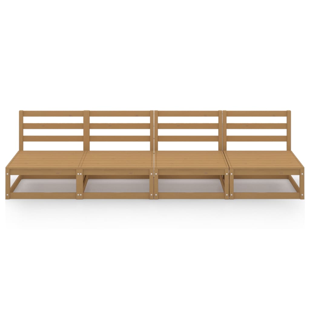Divano da Giardino 4 Posti Marrone Ambra Legno Massello di Pino - homemem39
