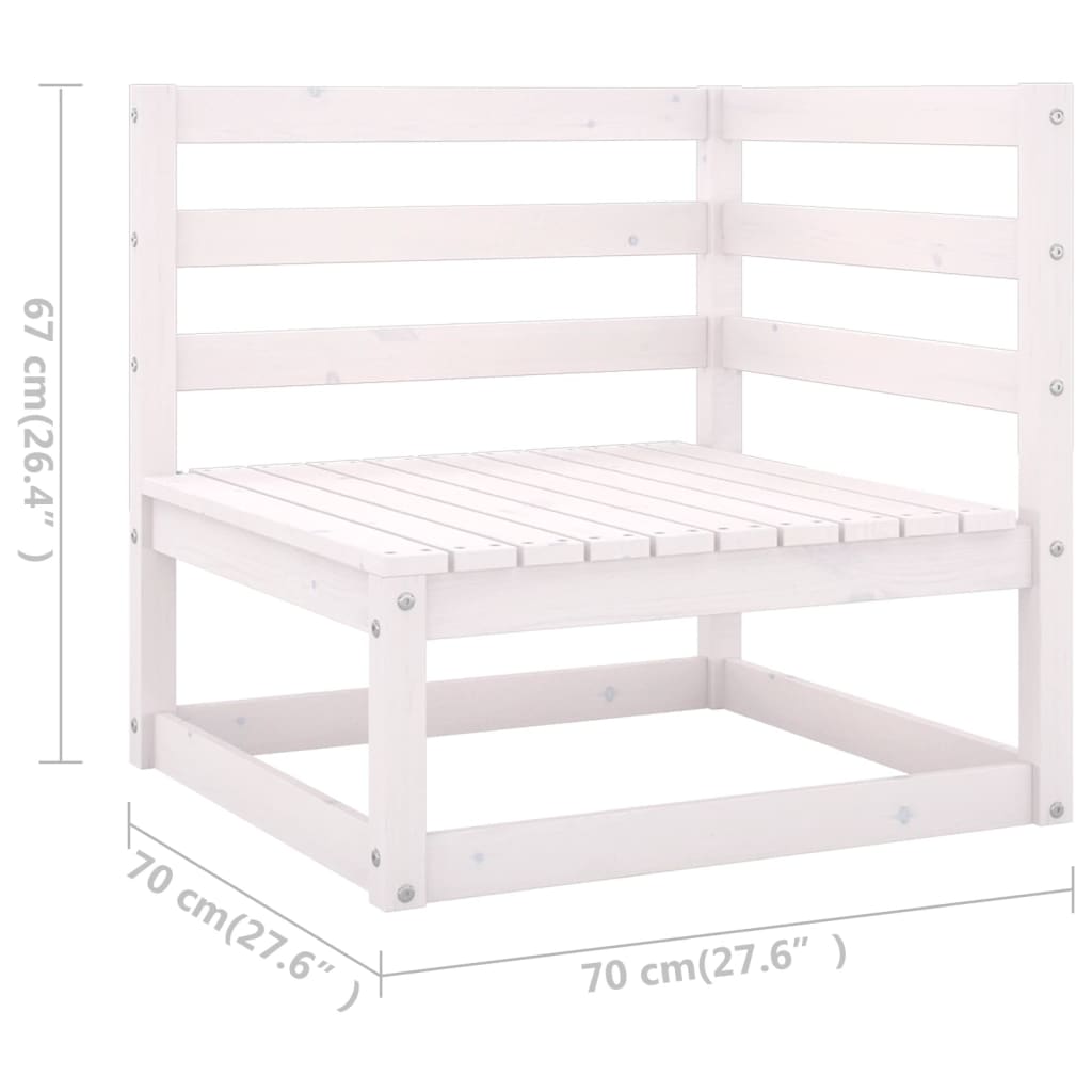 Set Divani da Giardino 6 pz Bianco in Legno Massello di Pino | homemem39
