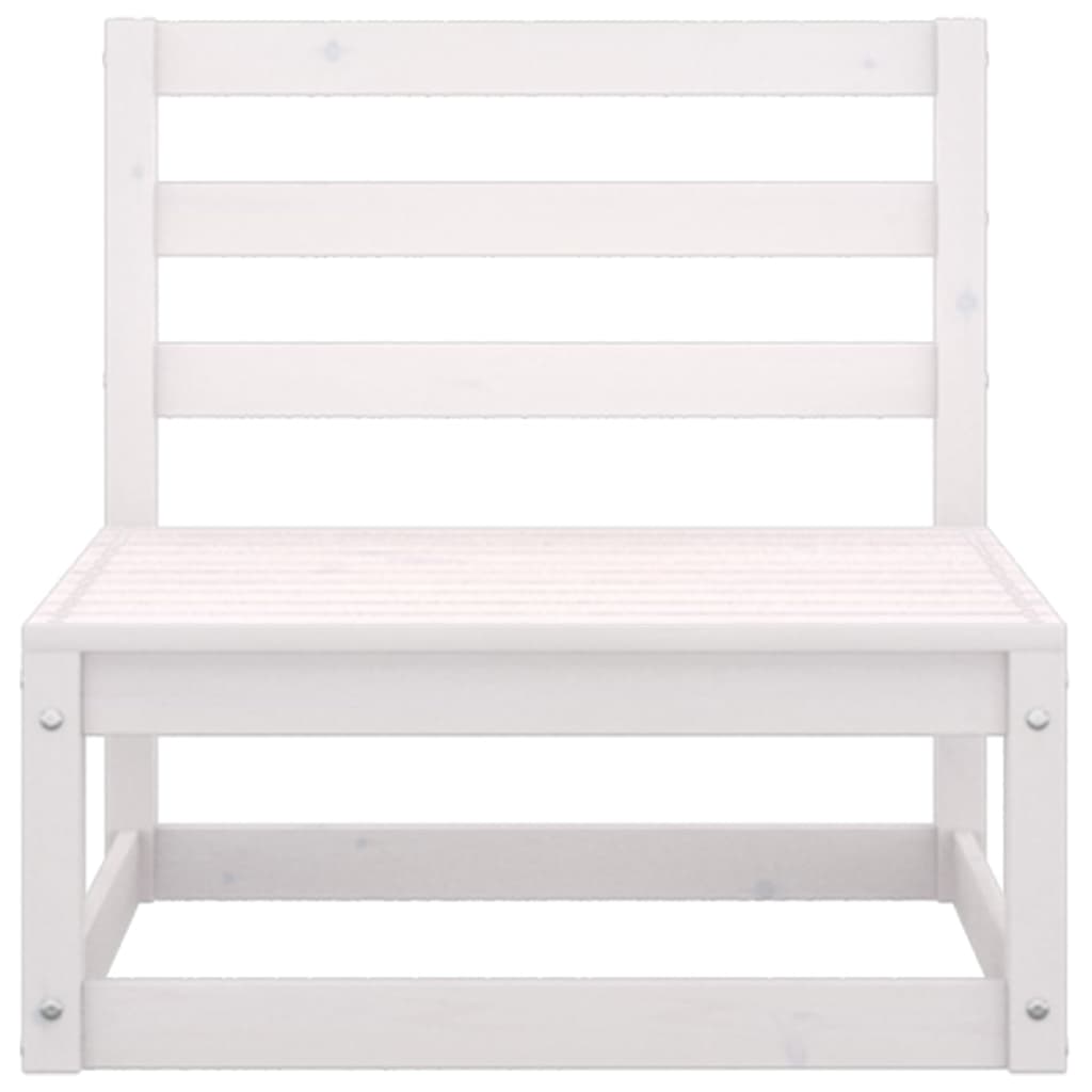 Set Divani da Giardino 8 pz Bianco in Legno Massello di Pino - homemem39