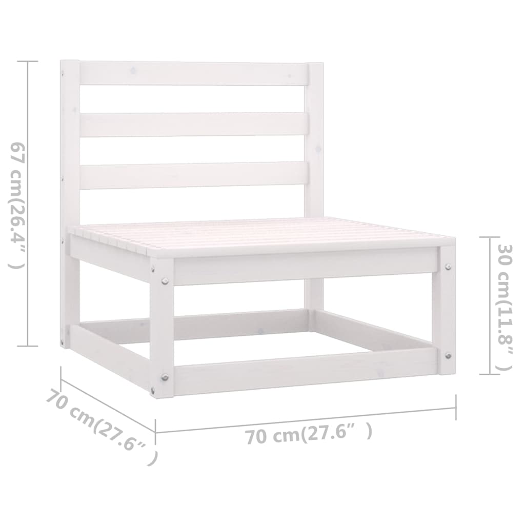 Divano da Giardino a 3 Posti con Cuscini Legno Massello di Pino - homemem39